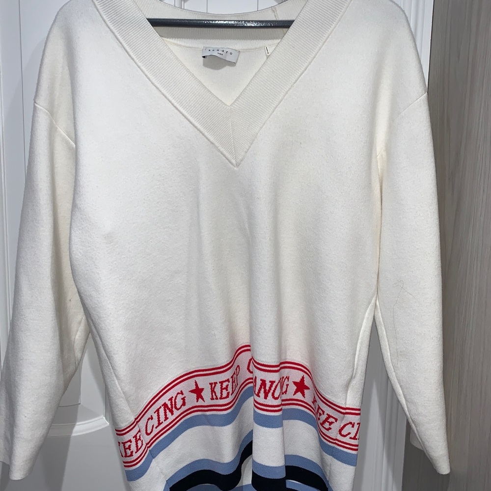Sandro Paris keep on dancing vneck sweater